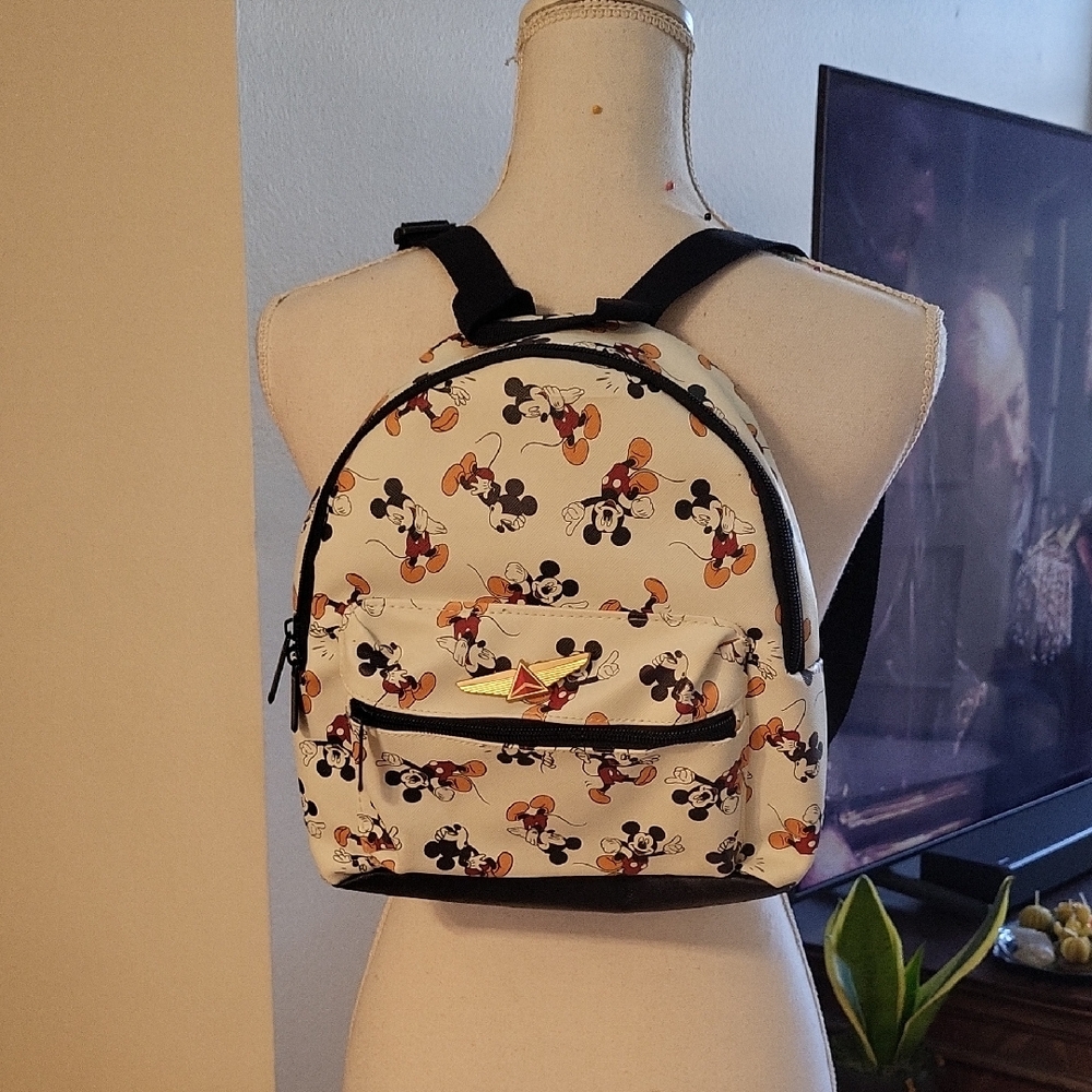 Mickey Mouse White & Black Mini Backpack